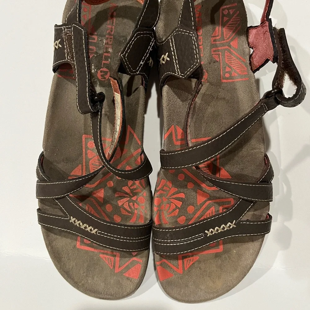 Merrell Sandspur Rose Leather Outdoor Casual Sandal Size 9 Brown - Picture 2 of 5